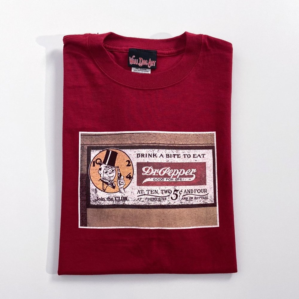 Vintage Dr Pepper T-shirt "Drink A Bite To Eat" Classic Advertisement